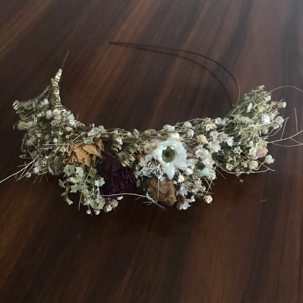 Dried floral headband